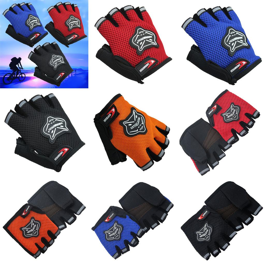 Lightweight Non-slip Half Finger Cycling Gloves In Red Yellow Blue And Black Colors