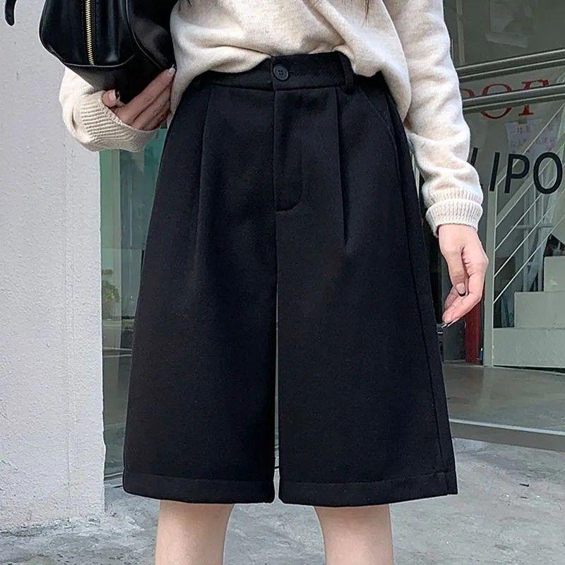 Women's High-Waist Wool Trousers: Autumn/Winter Wide-Leg, Mid-Length 2025