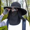 Summer Fishing Cap Breathable Anti-UV Face Cover Neck Protection Beach Cap Adjustable Detachable Sunscreen Hiking Visor Hat