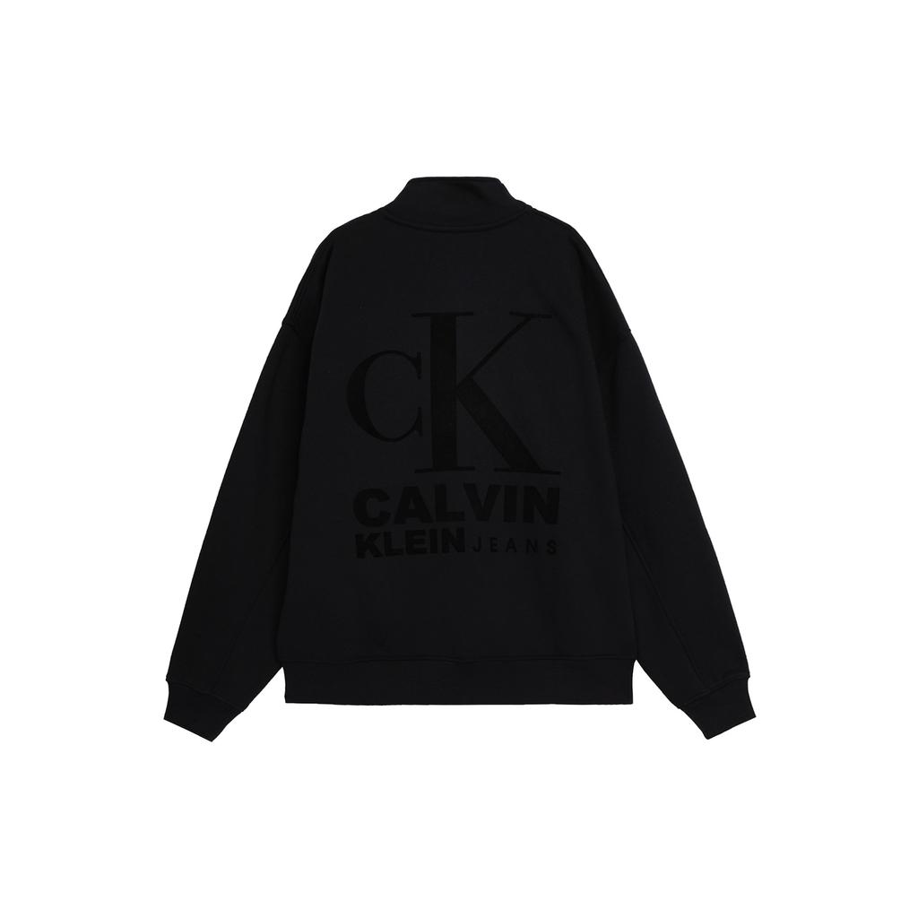 Calvin Klein Flocked Half-Zip Pullover Sweatshirt Men Sweatshirts Space-Black J324100