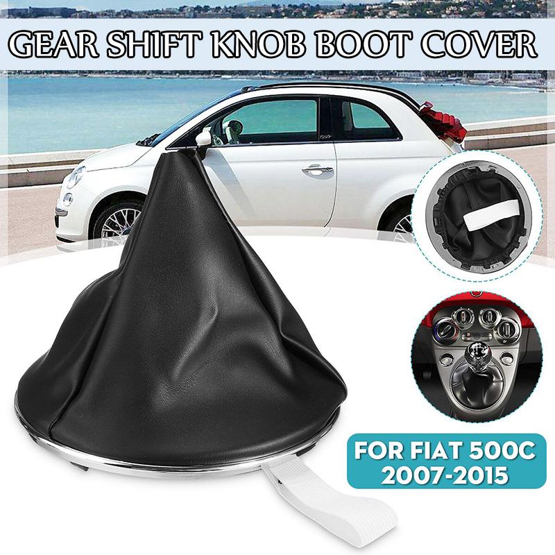 Car Pu Leather Gear Gaiter Gaitor Shift Collar Boot Dust Cover For Fiat 500 500c Panda 2003 - 2006 2007 2008 2009 2010 2011 2012
