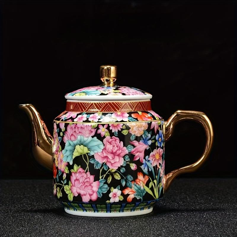 

1 шт. эмалированный цветной чайник в китайском стиле, китайский стиль, керамический анти-обжигающий чайник, бытовой чайный сервиз кунг-фу с фильтром, горшок большой емкости