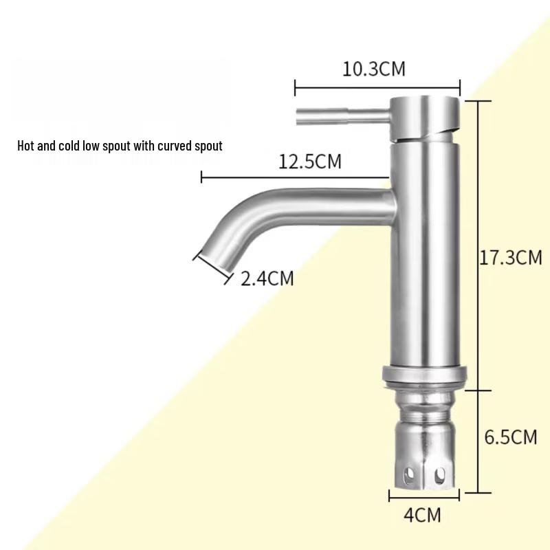 TLXT 304 Stainless Steel Brushed Hot & Cold Bathroom Basin Faucet
