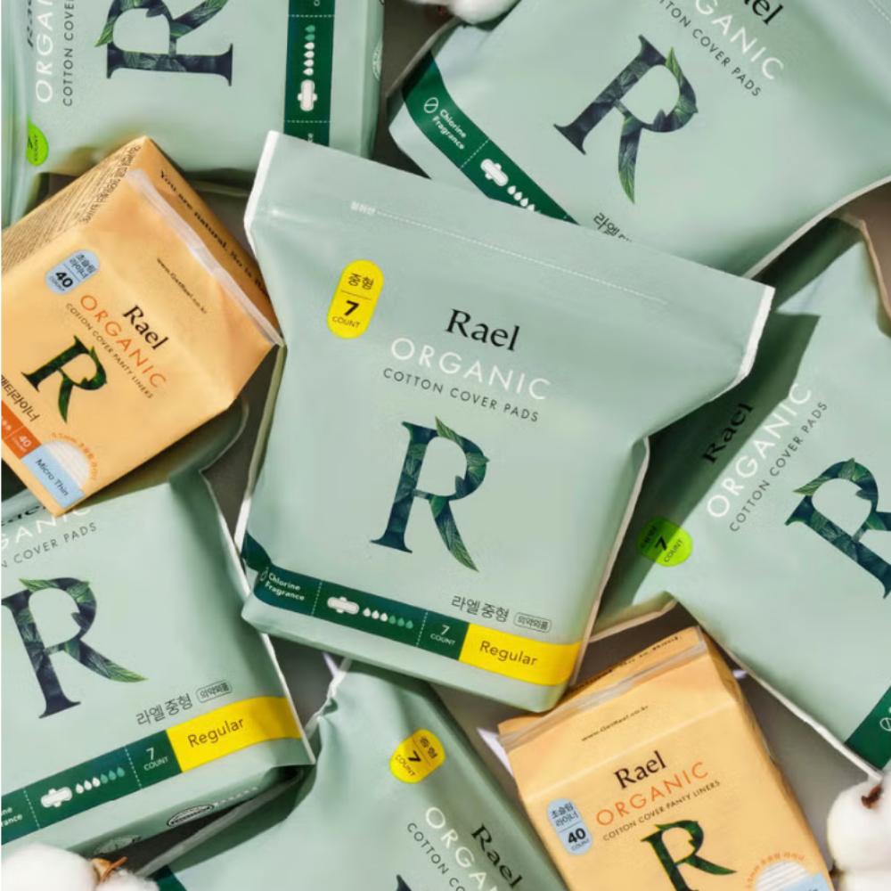 Rael Organic Cotton Cover Ultra Slim Panty Liners, 40-Count