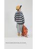 2025 Spring Boys' Striped Terry Cotton Sweatshirt with Panda Print