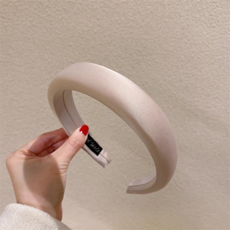 Minimalist Women Headbands Satin Cloth Sponge Padded Hairbands for Lady Girls Casual Shopping Travel Hair Hoop Accessories