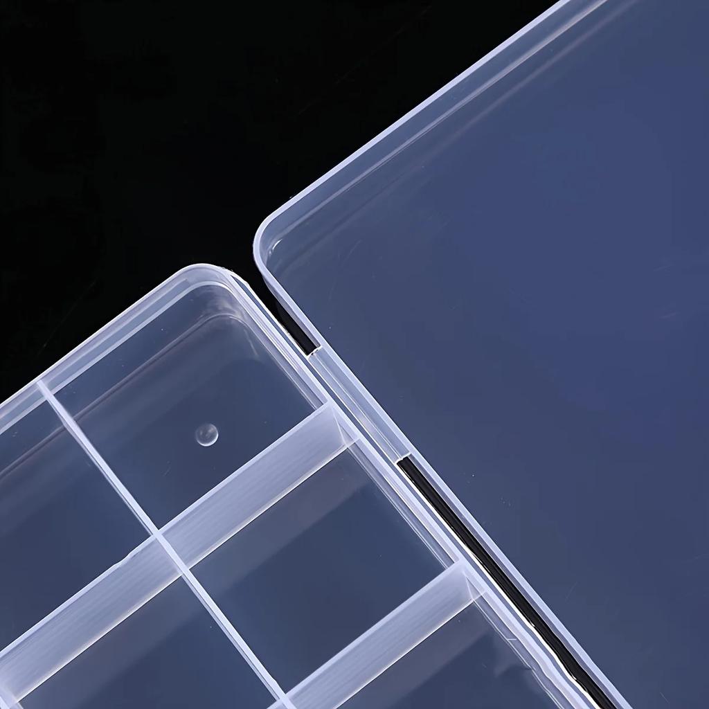 24 grids Jewlery Box Large Capacity Square Transparent Plastic Storage Box Case Slot Pills Jewelry Beads Earring Case Organizer