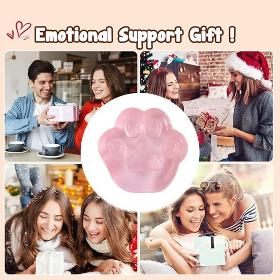 3 ks Průhledná hračka na zmáčknutí kočičí tlapky Odlehčení stresu Transparentní kotěcí hračka Senzorické sevření tlapky pro děti