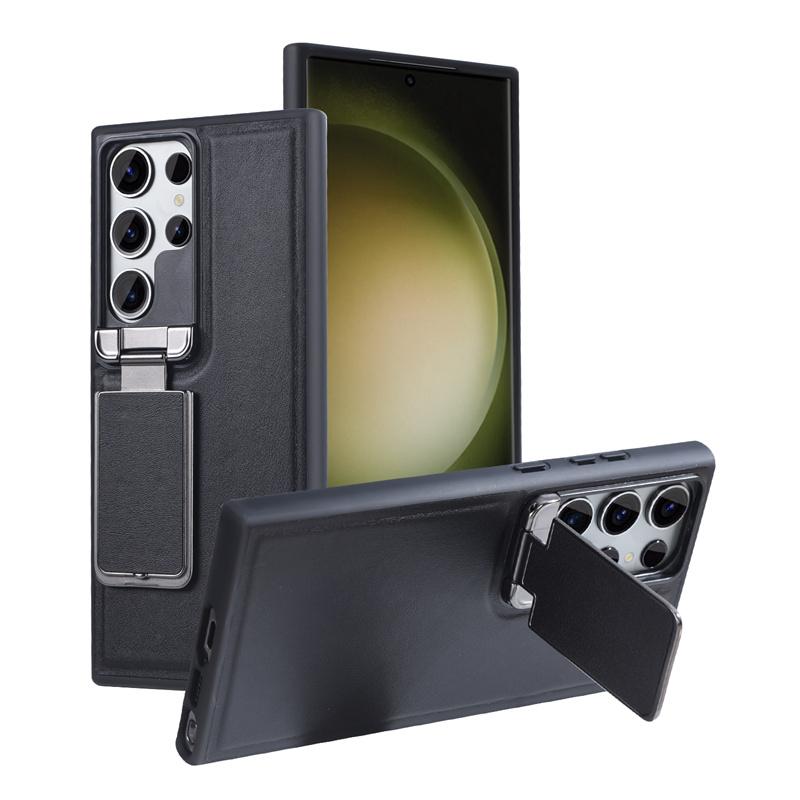 

For Samsung Galaxy S23 S24 S25 Ultra Plus Back Stand Holder Case Business PU Leather Camera Lens Flip Kickstand Shockproof Cover For Galaxy S23 Plus