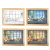 INS Deco Led Light Painting USB Plug Dimming Wall Artwork Table Lamp Gift Indoor Sunlight Window Wooden Photo Night Luminous