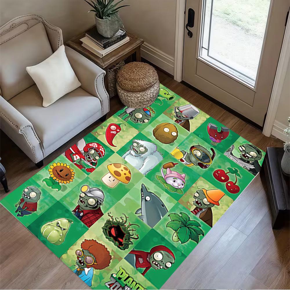 Zombie Plants Party Floor Mat Perfect for Decorate room Entryway Bedrooms Dining Room Antislip Carpet Decorate Offices Spiritual Gift