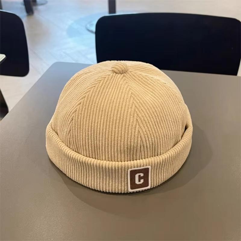 

Осень Зима Вельветовая Детская Шапка без Полей Однотонная Буква C Малыши Дети Шапка Докера Хип-Хоп Мальчики Девочки Регулируемая Шапка-Дыня хаки
