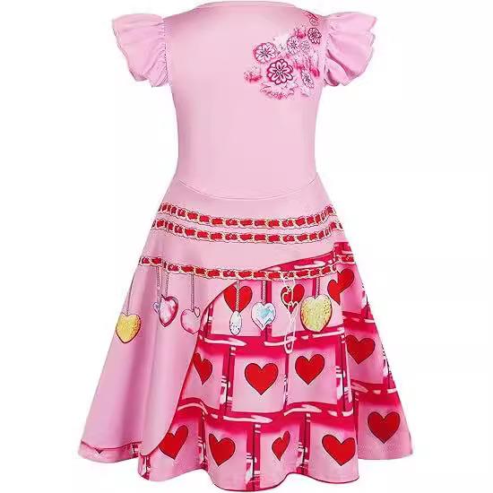 Red Queen Halloween Dress for Girls Kids Costume Role Play Outfit