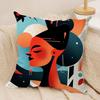 Bauhaus Modern Style Cushion Cover Silky Short Plush Double-Sided Printed Pillow Case for Sofa All Seasons Home Decor Gift