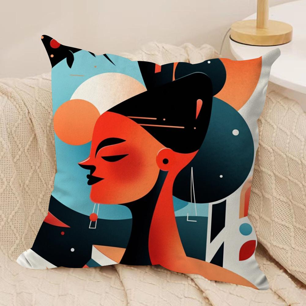 Bauhaus Modern Style Cushion Cover Silky Short Plush Double-Sided Printed Pillow Case for Sofa All Seasons Home Decor Gift