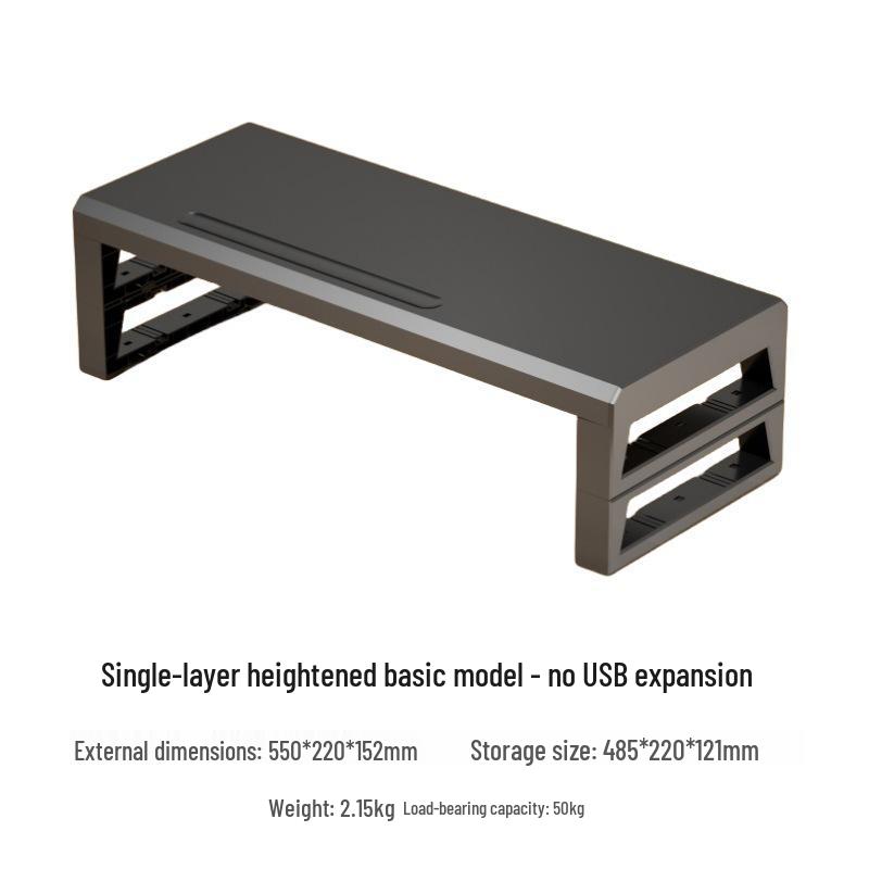 Gecko Double-Layer USB-C Monitor Riser with Expansion & Charging