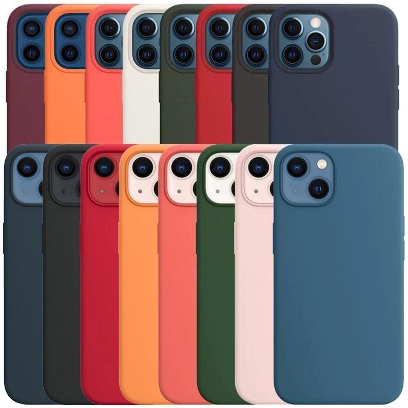 Liquid Silicone Case for IPhone 13 14 11 12 Pro Max Soft Cover for IPhone 12 Mini X XR XS 8 7 6 SE 2020 Shockproof Cases