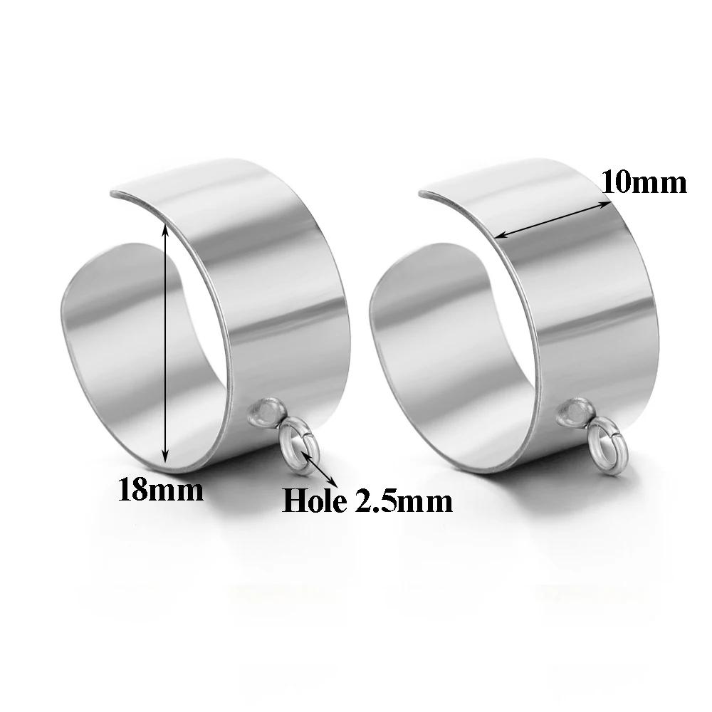 10pcs Stainless Steel Gold Adjustable Open Rings for Jewelry Making with Jump Ring Settings DIY Hip-hop Accessories Supplies