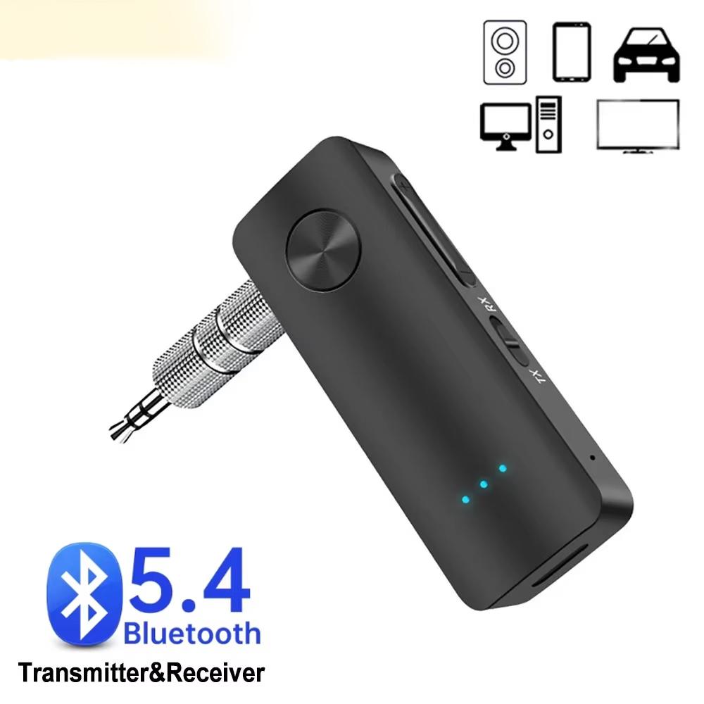 Bluetooth 5.4 Audio Transmitter Receiver 3.5MM AUX Stereo Music Wireless Adapter With Mic For Airplane Car TV PC Speaker