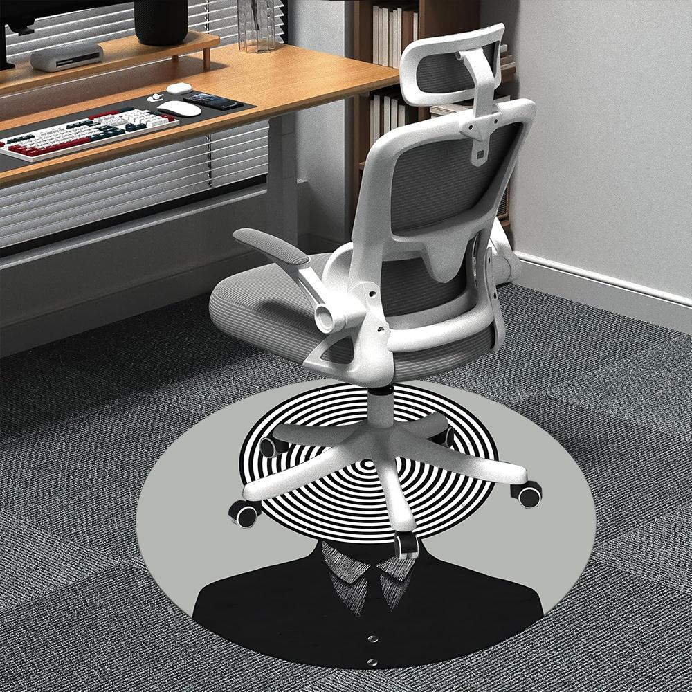 

1pc Hypnosis Pattern Office Round Area Rug, Indoor Mat Suitable ForOffice, Under Office Chairs Bedroom Living Room Home Decor, Room Deco 054 80cm by 80cm