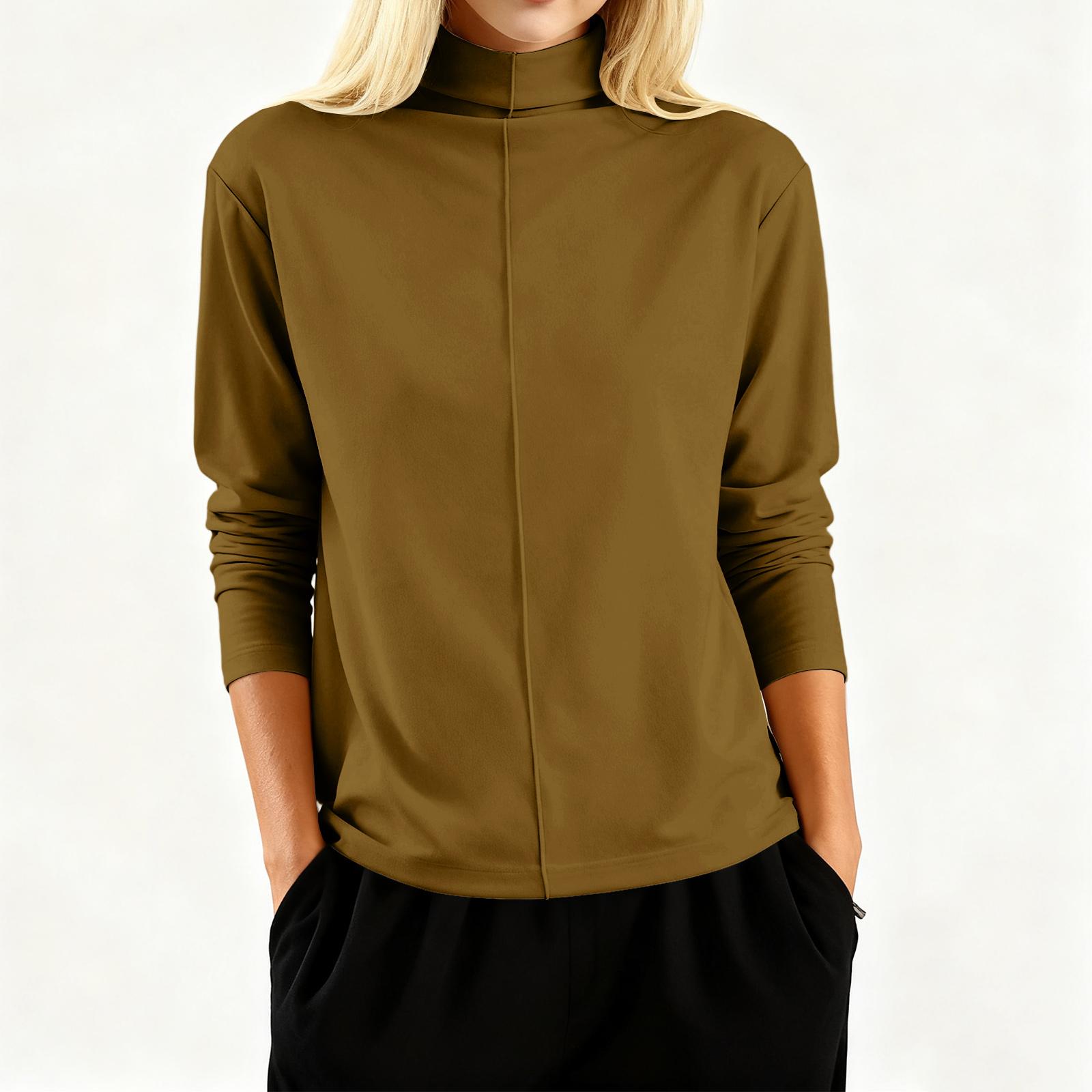 

Ladies Loose And Comfortable Double-sided German Velvet Artistic Splicing Bottom Shirt Top XL