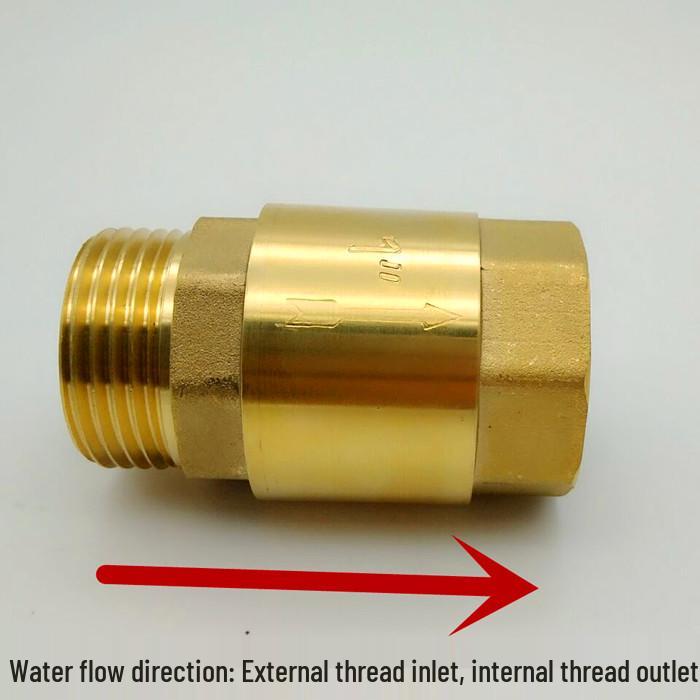 Brass Vertical Check Valve, Water Pipe Backflow Preventer, 1 Inch, Male/Female Thread, Unidirectional Valve.