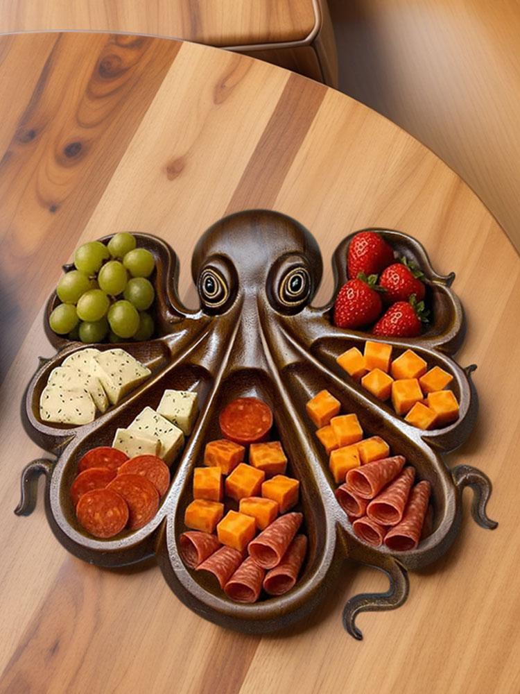 Octopus Charcuterie Platter Novelty Unique Serving Tray Board for Cheese Meats Fruit Charcuterie Board Gift for Seafood Lovers