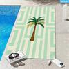 Aesthetic Green Palm Microfiber Beach Towel 2D Flat Printed Sandproof Waterproof Cute Picnic Mat Travel Essentials Spring Summer