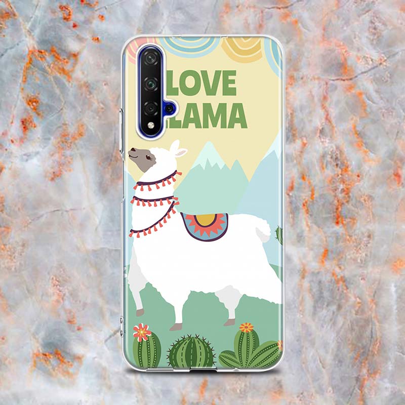 Llama Alpacas Animal Silicone Cover For Honor 20 20S 20E 8 8A Prime 8X MAX 8C 8S 7A 7C 7S Pro Phone Case