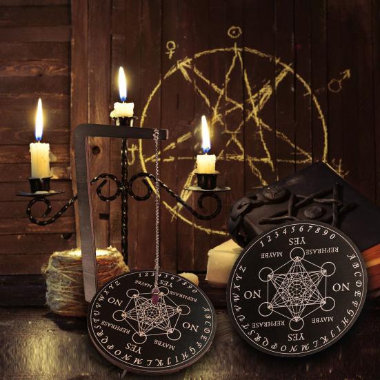 Drewniany Stojak Ekspozycyjny na Wahadło Wieszak na Wahadło Kryształowe Tablica Ołtarzowa do Wahadła Ozdoba Wiedźmy