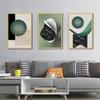 WCIC New Art Cloth Geometric Abstract Green Department Irregular Round Artwork Decorative Painting Home Wall Decoration Hanging Painting