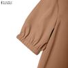 ZANZEA Women Casual Turn Down Collar Summer Short Sleeve Shirt Dress
