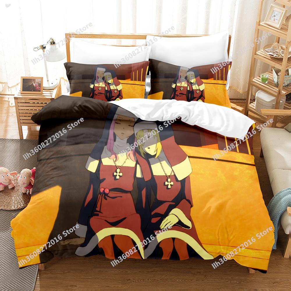 Fire Force Bedding Set Single Twin Full Queen King Size Bed Set Adult Kid Bedroom Three-Piece Suits 3D Print Anime Bed Shee