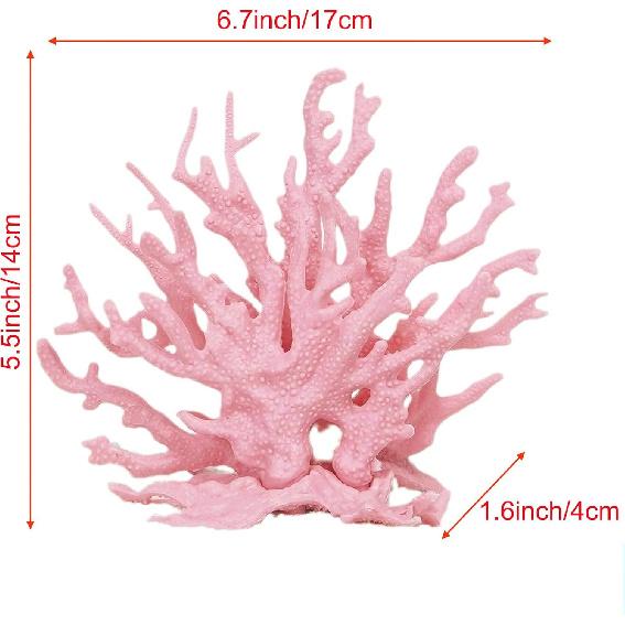 Besimple Artificial Aquarium Coral Ornament Plastic Fish Tank Plants Decoration for Aquarium Landscape (Pink)