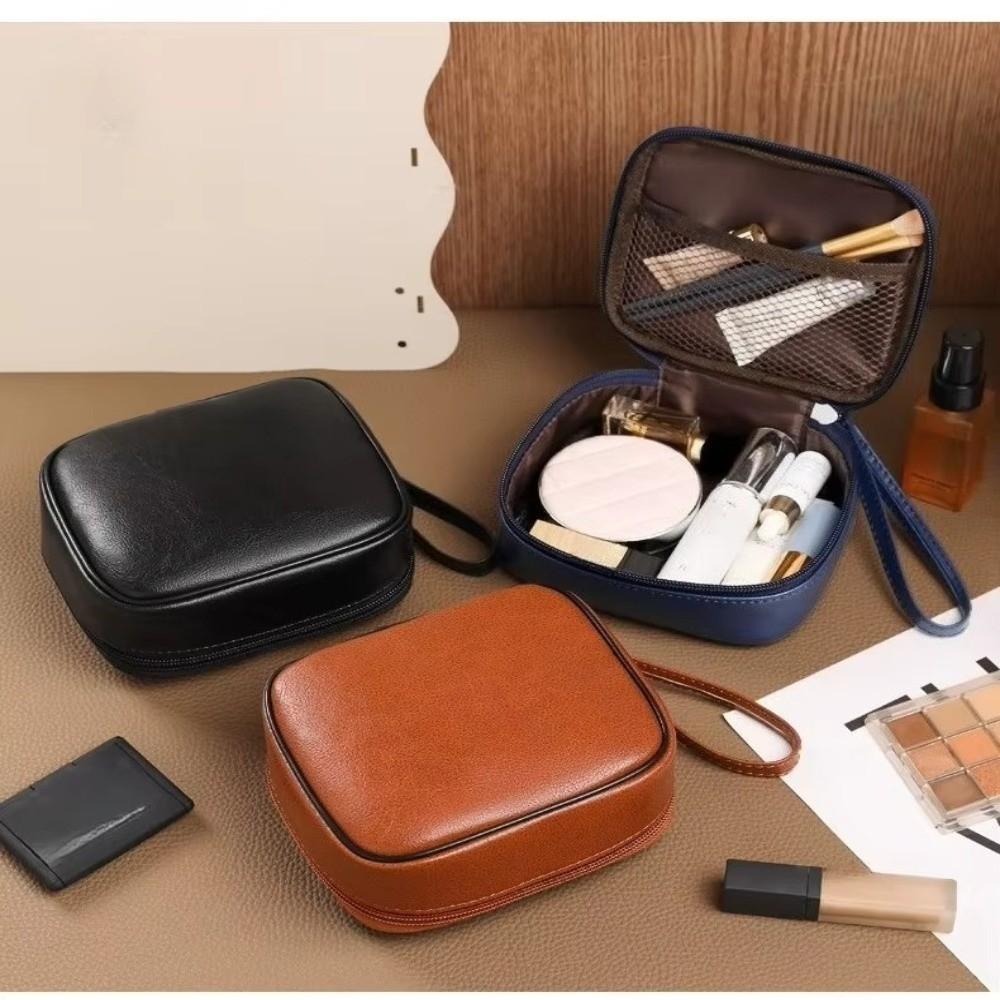 Oil Wax Style Lipstick Storage Pouch PU Travel Cosmetic Case New Leather Makeup Bag Daily Use