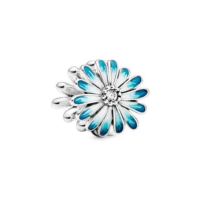 925 Sterling Silver Rose Gold Daisy Cactus Charm Beads Fit Original Fasion Charm Bracelet DIY Women's Jewelry Gift
