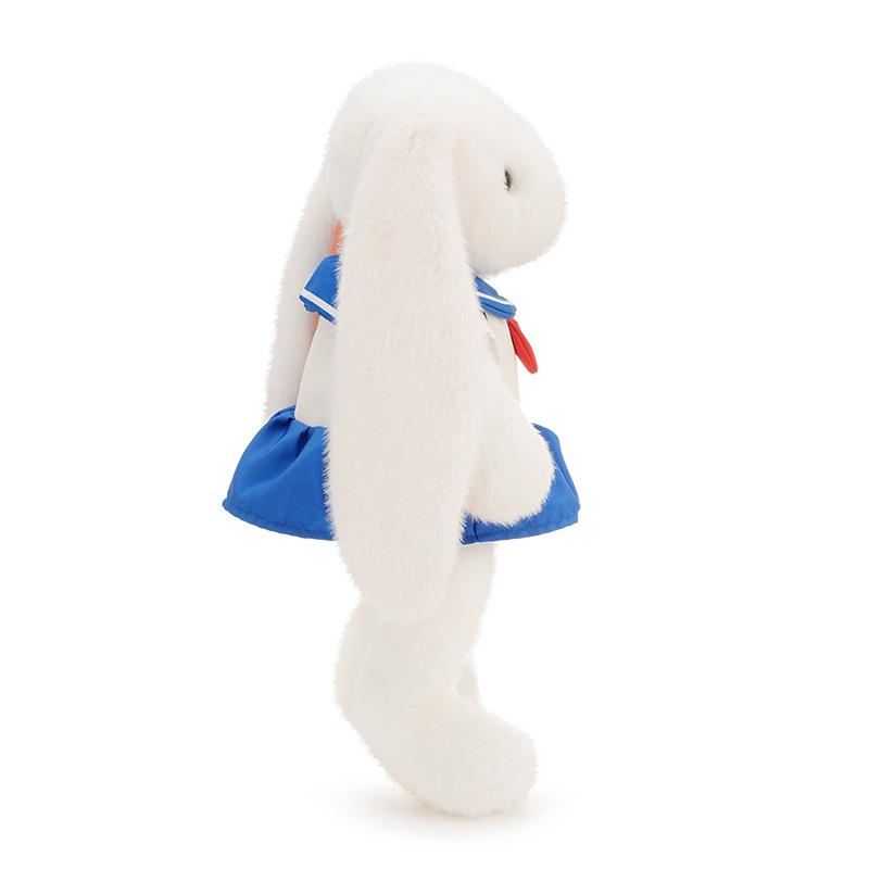 Navy Baby Rabbit Plush Toy with Long Ears - Cute Cartoon Comfort Doll for Kids