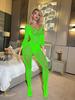 European Style Open Crotch Bodysuit: Long Sleeve, See-Through, Off-the-Shoulder Fishnet Lingerie