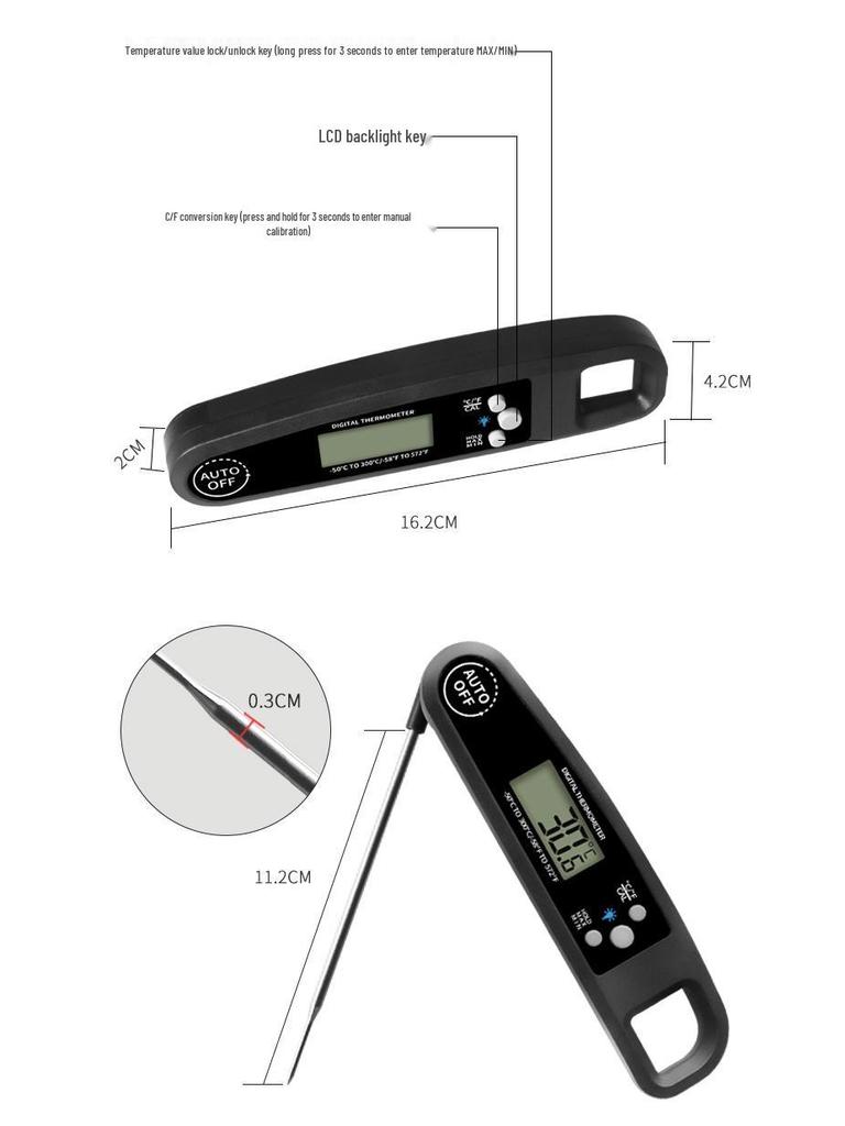 High-Precision Digital Thermometer for Kitchen, Baby Milk, and Water