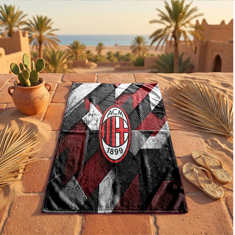 Asciugamano da Spiaggia in Microfibra con Stampa AC Milan Asciugatura Rapida Assorbente Grande Asciugamano per Spiaggia Nuoto Viaggio