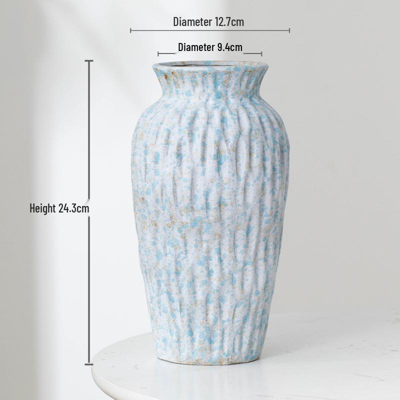 Minimalist Kiln-Fired Ceramic Vase: Home Living Room Decor for Fresh or Dried Flowers