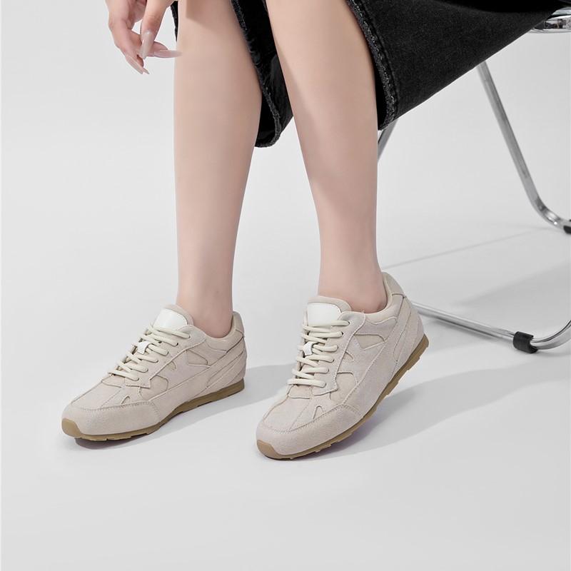 Women Sneakers Shoes  Genuine Leather Flat Women Moral Training Shoes Large Size Retro Casual Female Shoes