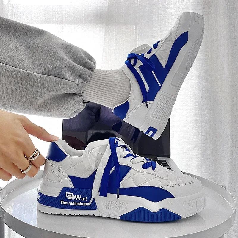 Quality Men Casual Shoes Student Casual Sneakers Male Two-tone Lace Up Trainers Fashion Mens Sneakers Vulcanized Tenis Masculino