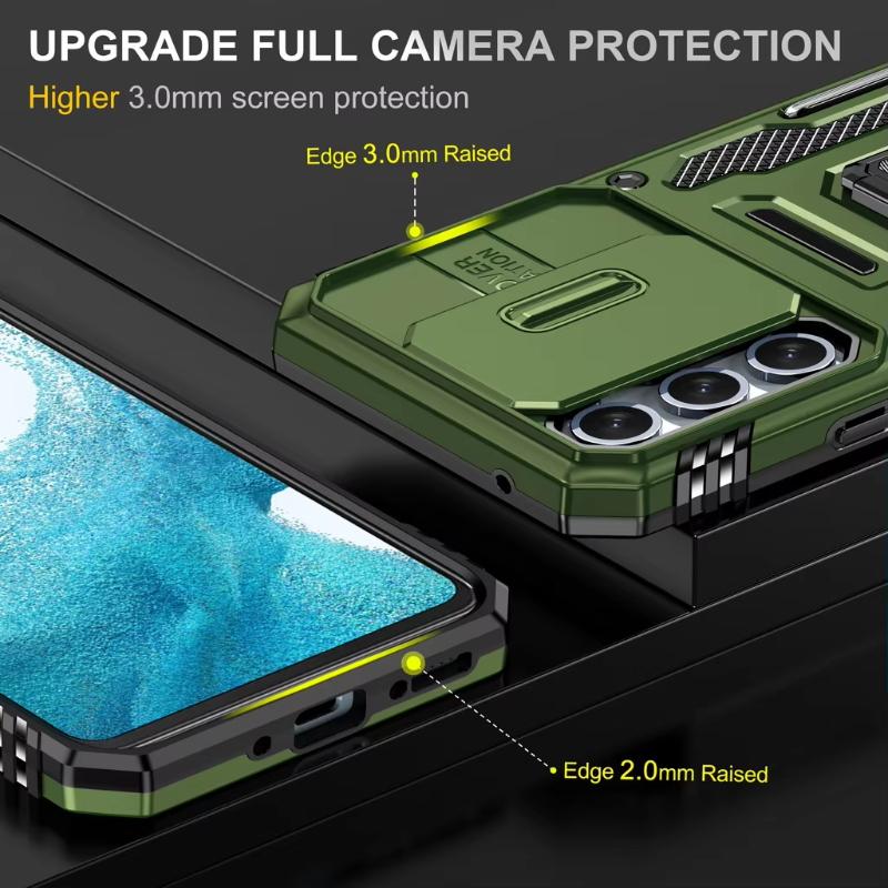 Armor Phone Case For For Samsung Galaxy A56 A36 A26 A16 A06 A55 A35 A25 A15 A17 A07 Slid Camera Protect Magnetic Ring Stand Cover