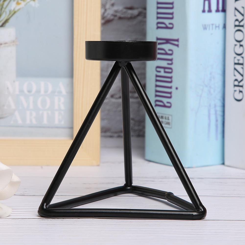 Single Head Innovative Black Candlestick Iron Candle Holder for Home Wedding Table DecorationLower Height