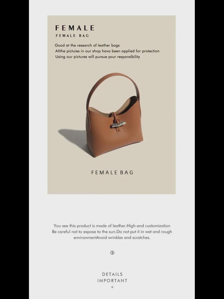 2024 Genuine Leather Bamboo Shoulder Bag: Spring/Summer High-End European & American Fashion