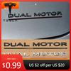 Autoaufkleber DUAL MOTOR Unterstrichene Buchstaben Emblem für TESLA Model 3 Y S X Autostyling Nachrüstung Kofferraumplakette Aufkleber Chrom