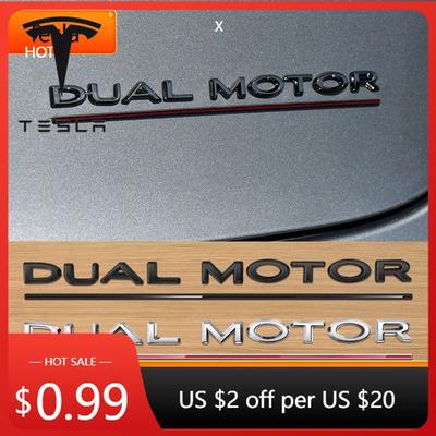 Autocolant Auto DUAL MOTOR Emblema cu Litere Subliniate pentru TESLA Model 3 Y S X Styling Auto Refacere Autocolant Emblema Portbagaj Crom