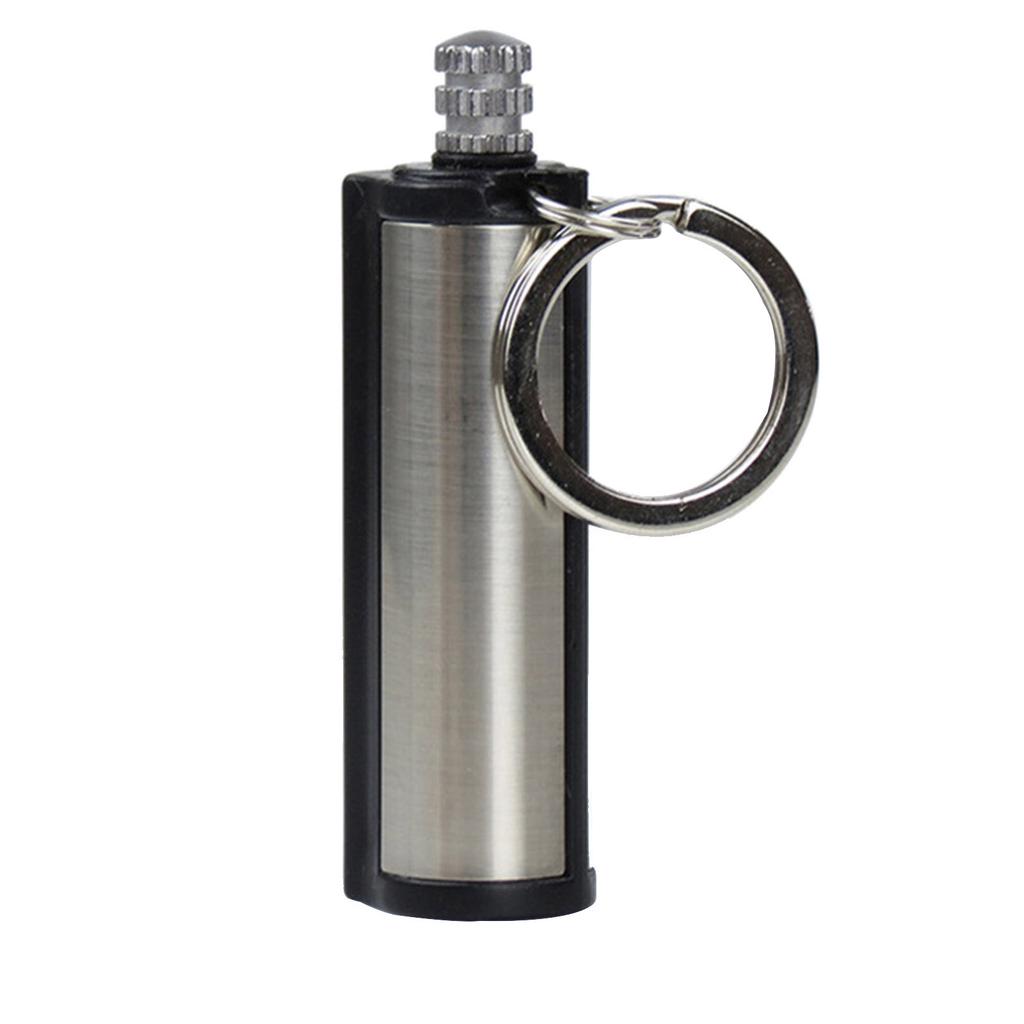 Outdoor Portable Lighter Bottle Keychain With Containing Cotton Core