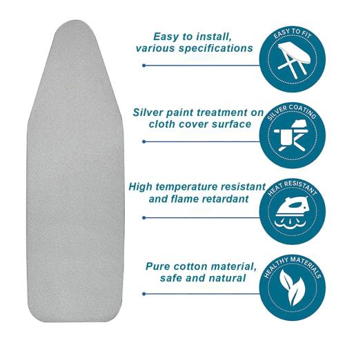 Ironing Board Cover, Boat-shaped, Available In a Variety of Styles and Sizes, Easy To Install, Durable for Ironing, and Suitable for Steam Irons (Size